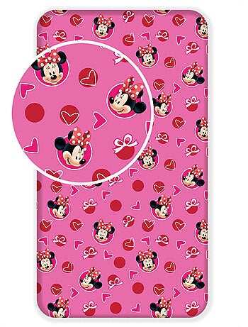 Hoeslaken 90 cm x 200 cm 100% katoen bedrukt Minnie Disney