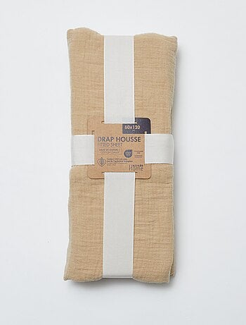 Hoeslaken babybed (60x120 cm) van dubbel katoengaas - Kiabi Home