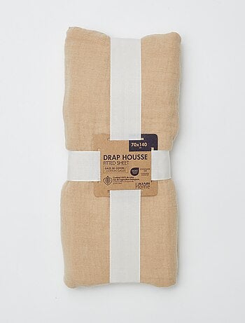 Hoeslaken babybed (70x140) van dubbel katoengaas - Kiabi Home