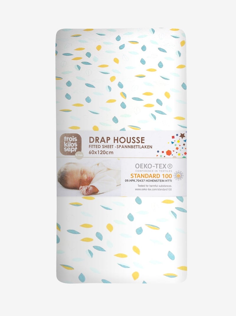 Hoeslaken babybedje bladmodel Wit - Kiabi