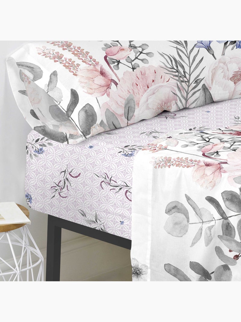 Hoeslaken Delicate bouquet "Happyfriday" Multicolor - Kiabi