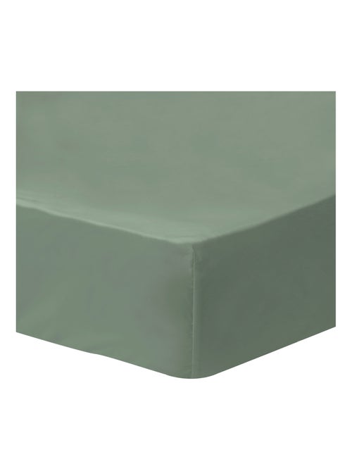 Hoeslaken effen 100% katoen, gewassen katoen - Kiabi