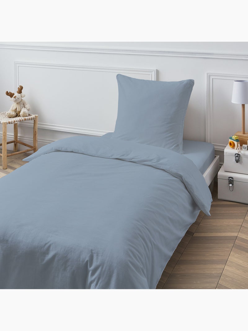 Hoeslaken effen katoen blauw – Future Home Lichtgrijs - Kiabi