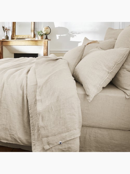 Hoeslaken – frans gewassen linnen luxe - hoekhoogte 30 cm - soline - Kiabi Hoeslaken – frans gewassen linnen luxe - hoekhoogte 30 cm - soline - Kiabi