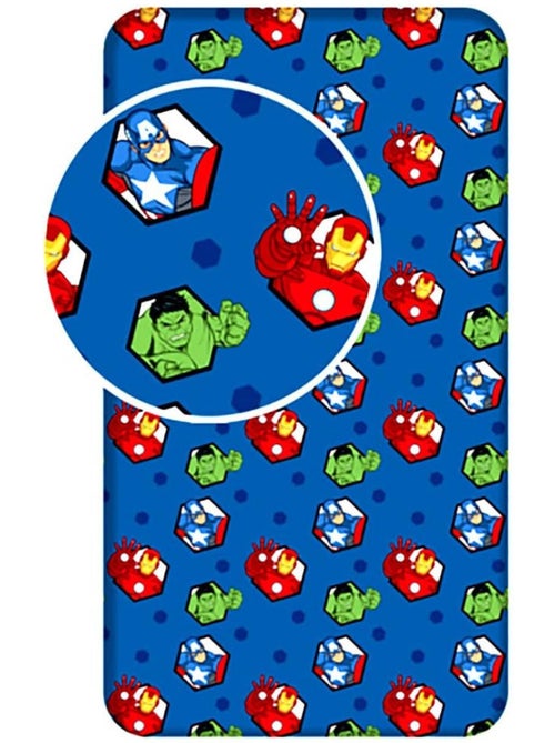 Hoeslaken kinderen Avengers Marvel 90 x 200 cm - 100% katoen - Kiabi