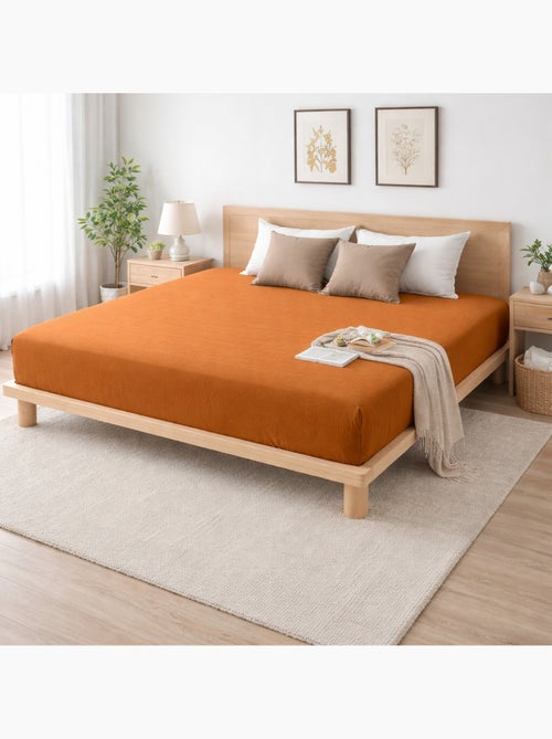 Hoeslaken sienna – katoengaas & katoen 57 draden – hoekhoogte 30 cm - Kiabi