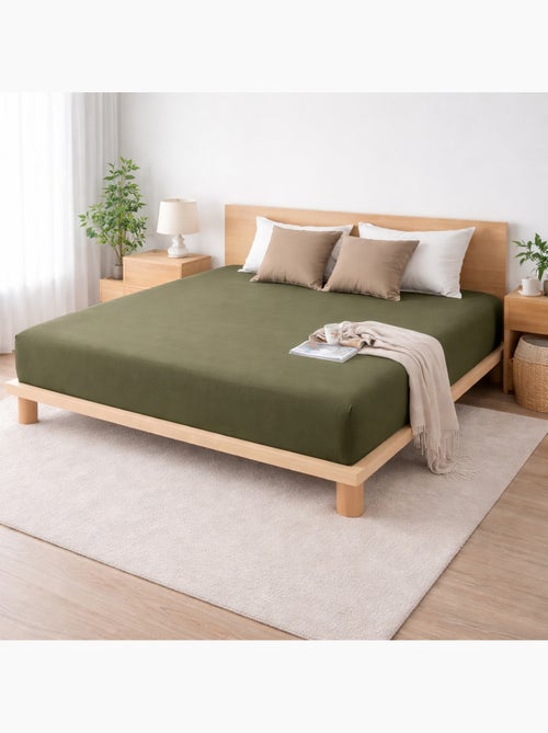 Hoeslaken sienna – katoengaas & katoen 57 draden – hoekhoogte 30 cm - Kiabi Hoeslaken sienna – katoengaas & katoen 57 draden – hoekhoogte 30 cm - Kiabi