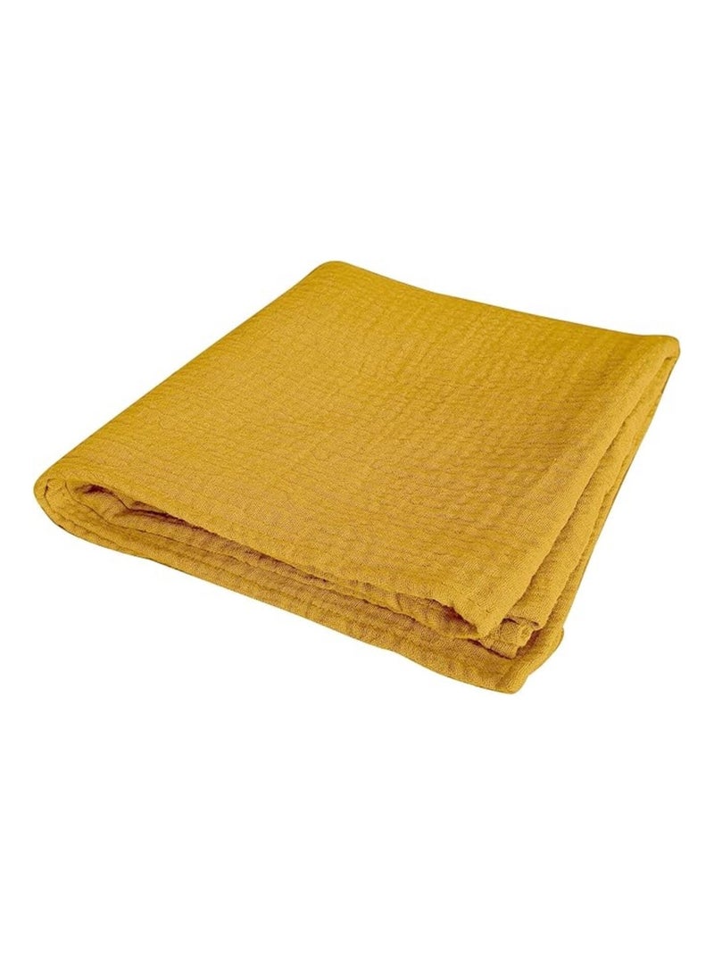 Hoeslaken van katoenen gaas Alia PROMO LINGE Geel - Kiabi
