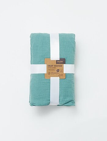 Hoeslaken van katoengaas (160 x 200 cm) - Kiabi Home