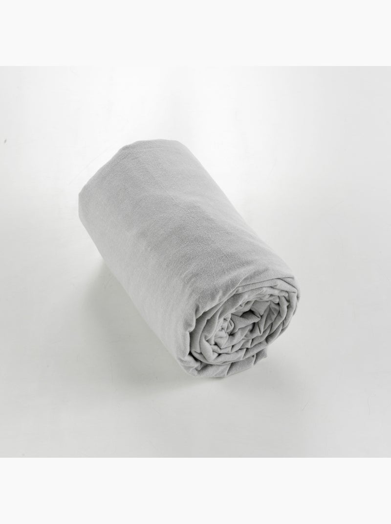 Hoeslaken – warme en zachte flanel – hoekhoogte 30 cm – candice Donkerblauw - Kiabi