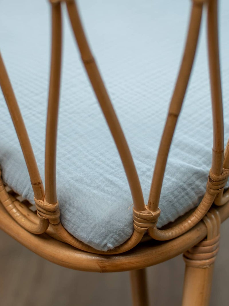 Hoeslaken wieg baby van katoenen mousseline Blauw - Kiabi