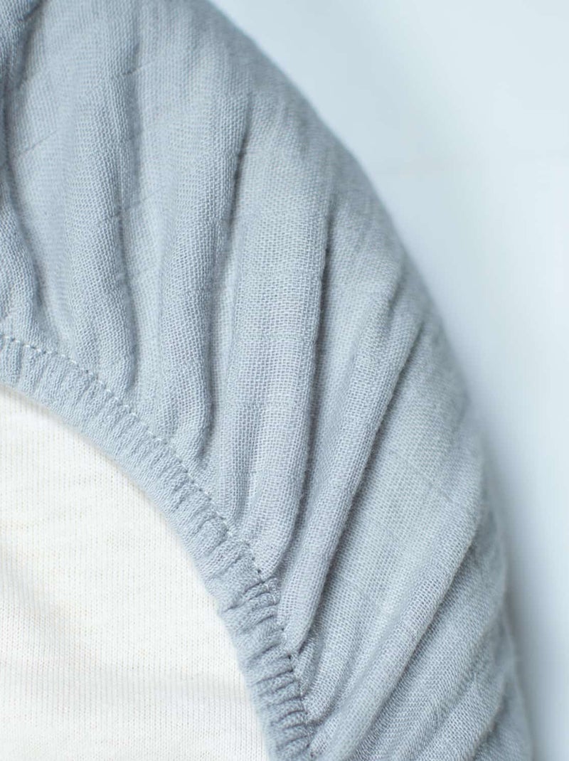 Hoeslaken wieg baby van katoenen mousseline Grijs - Kiabi
