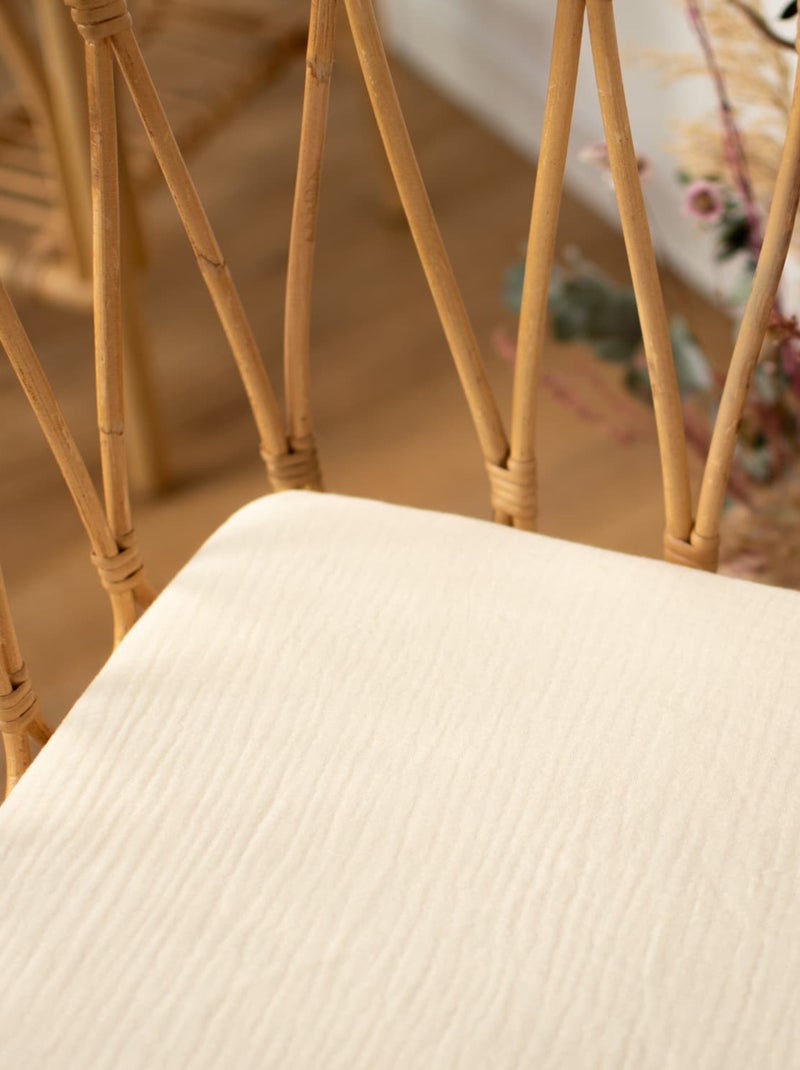 Hoeslaken wieg baby van katoenen mousseline | sevira kids Ecru - Kiabi