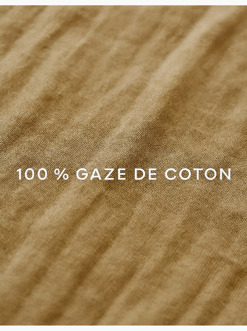 Hoeslakens van katoenen gaas Alia PROMO LINGE Beige - Kiabi