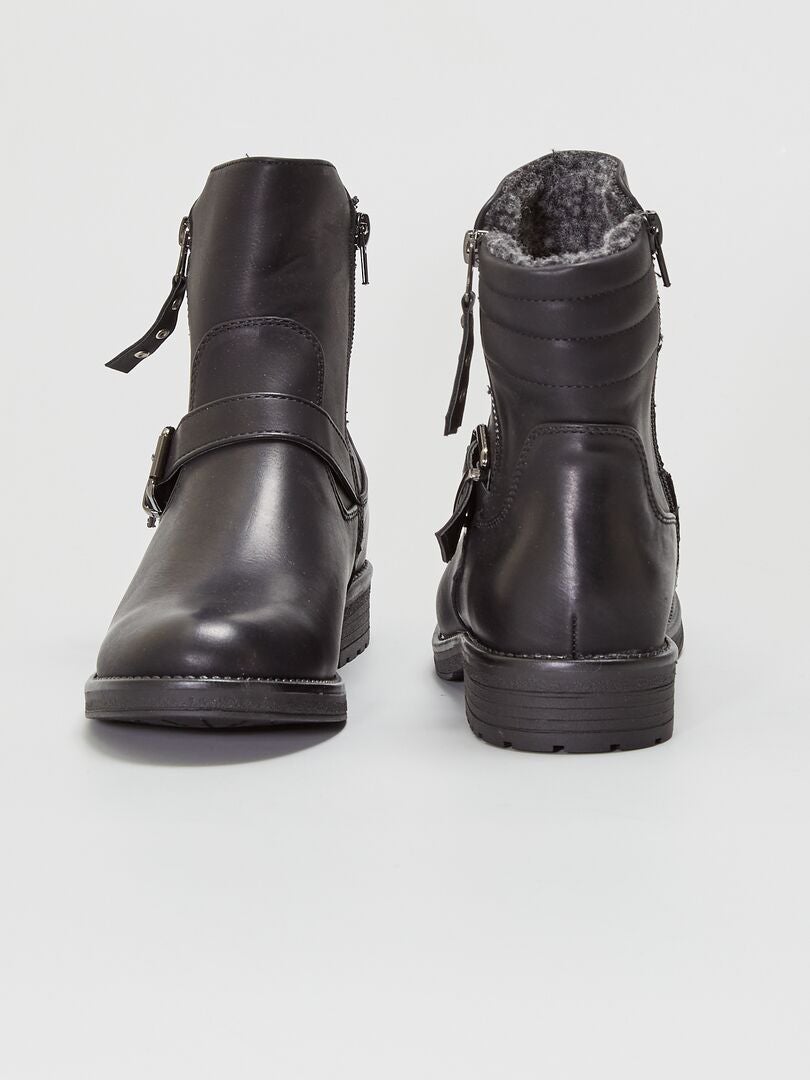 Hoge bikerboots - zwart - Kiabi - 38.00€
