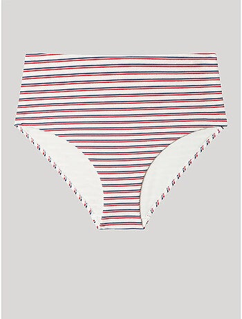 Hoge bikini broekje gestreepte print
