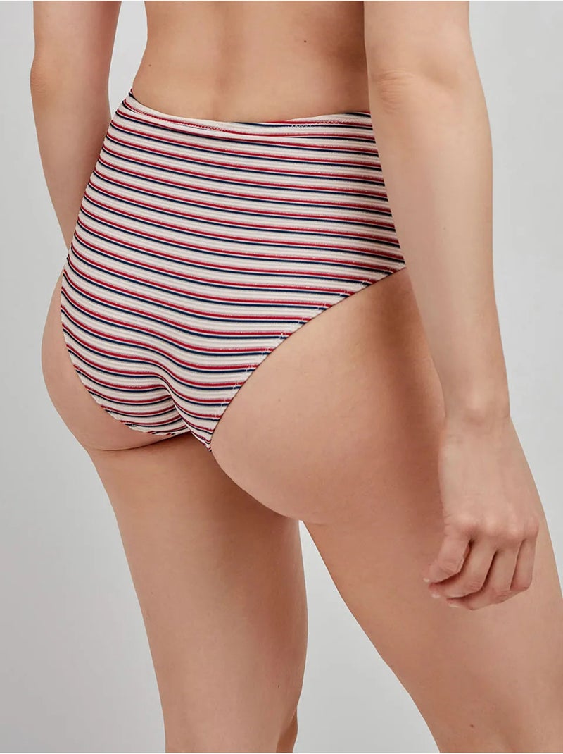 Hoge bikini broekje gestreepte print Multicolor - Kiabi