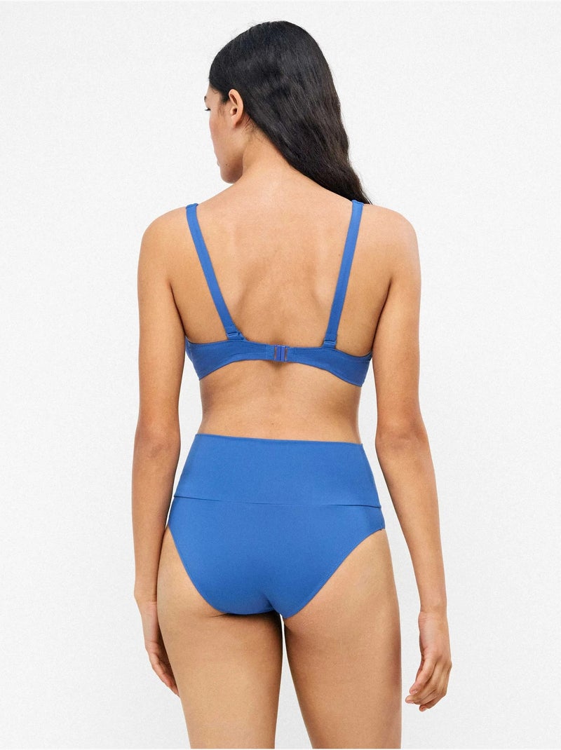 Hoge bikini broekje met meerdere posities Blauw - Kiabi