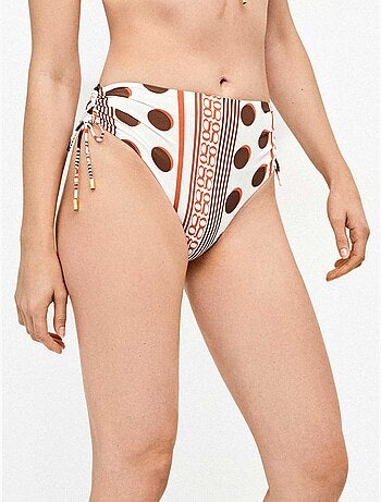 Hoge bikini slip met monogram print