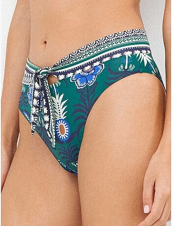 Hoge bikini slip met tropische ananas print