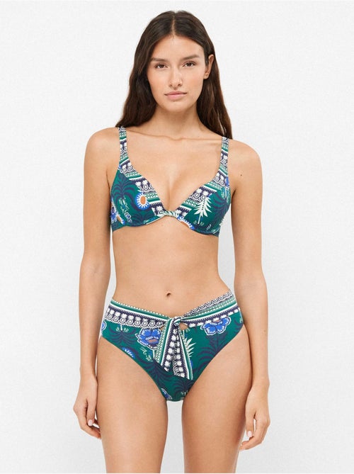 Hoge bikini slip met tropische ananas print - Kiabi Hoge bikini slip met tropische ananas print - Kiabi