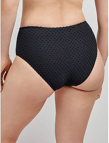 Hoge bikinibroekje met structuurstof