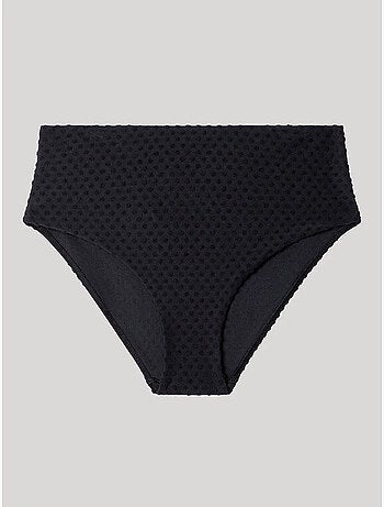 Hoge bikinibroekje met structuurstof