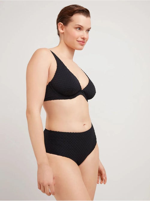 Hoge bikinibroekje met structuurstof - Kiabi Hoge bikinibroekje met structuurstof - Kiabi