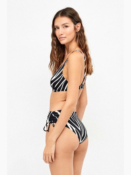 Hoge bikinislip in dierenprint zebrapatroon stof - Kiabi
