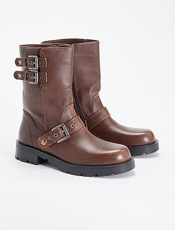 Hoge boots van imitatieleer met decoratieve band