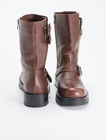 Hoge boots van imitatieleer met decoratieve band
