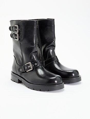 Hoge boots van imitatieleer met decoratieve band