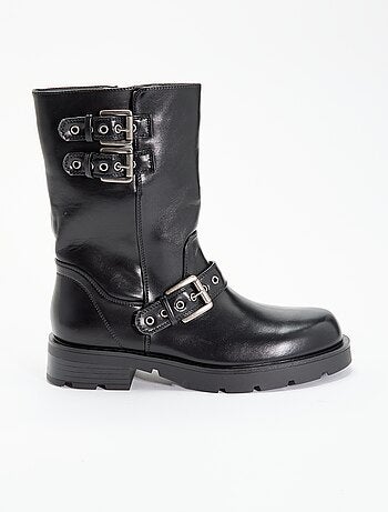 Hoge boots van imitatieleer met decoratieve band