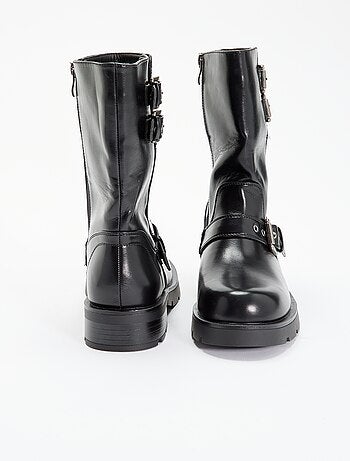 Hoge boots van imitatieleer met decoratieve band