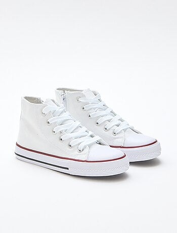Hoge canvas sneakers met rits