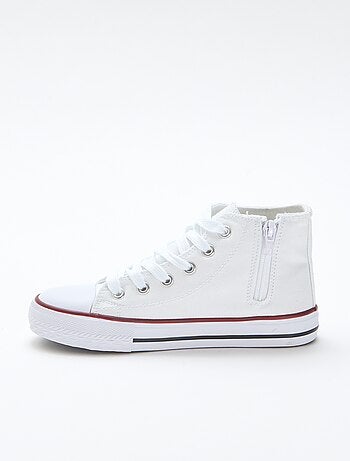 Hoge canvas sneakers met rits