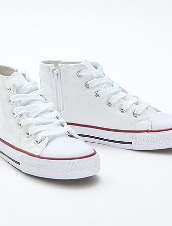 Hoge canvas sneakers met rits