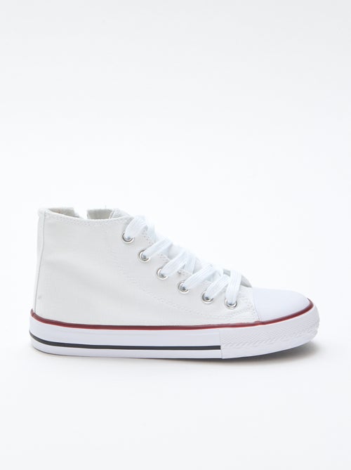 Hoge canvas sneakers met rits - Kiabi