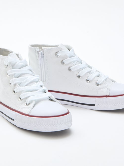 Hoge canvas sneakers met rits - Kiabi