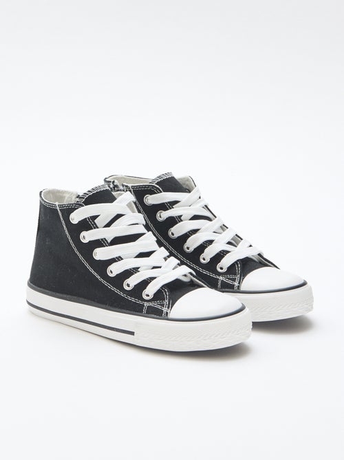 Hoge canvas sneakers met rits - Kiabi