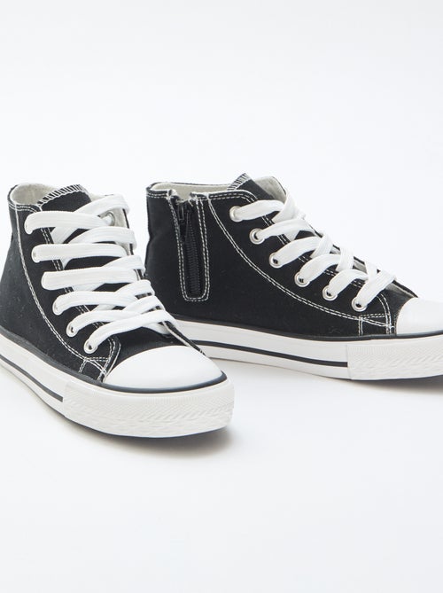 Hoge canvas sneakers met rits - Kiabi