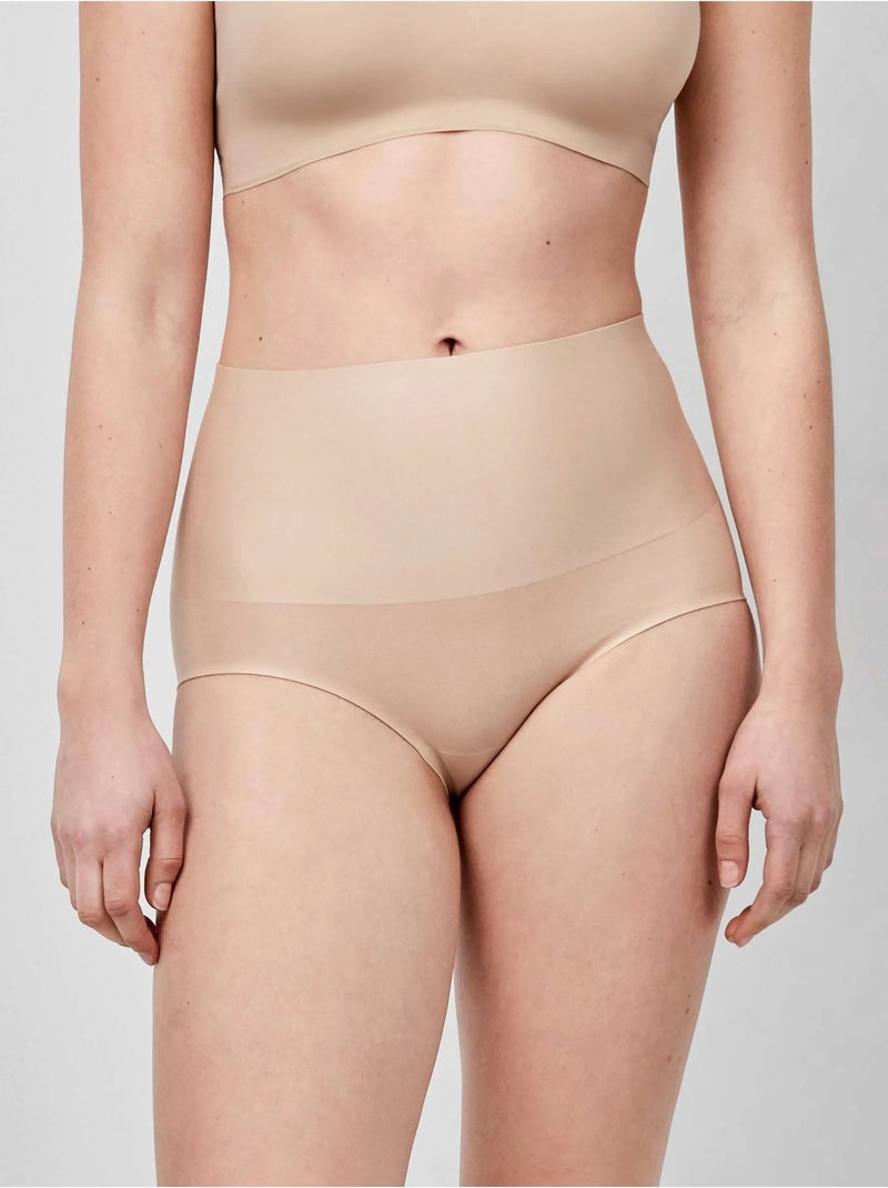 Hoge corrigerende naadloze slip met verkleinend effect Roze - Kiabi