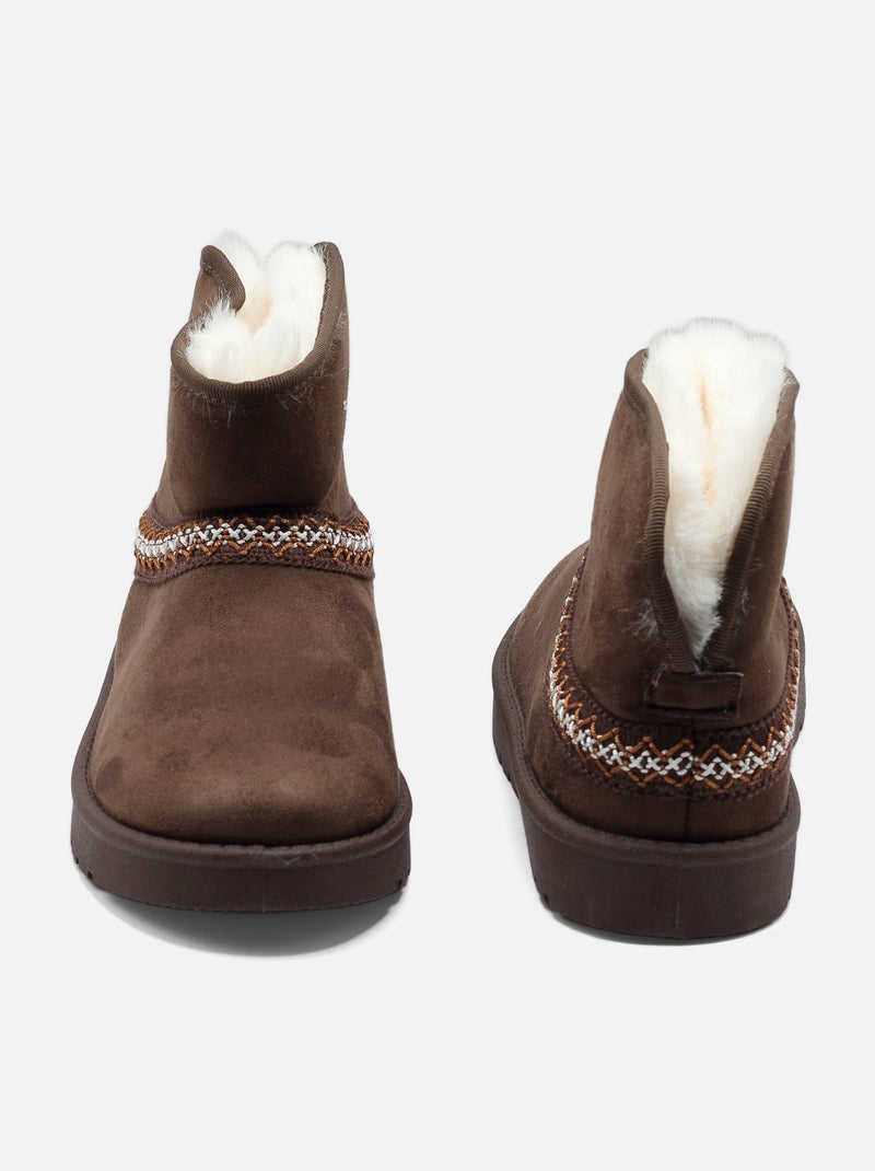 Hoge enkellaarzen Bruin - Kiabi