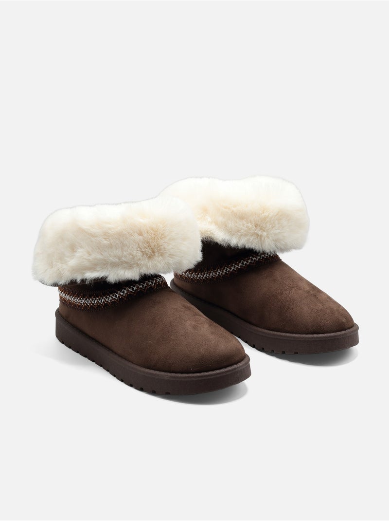 Hoge enkellaarzen Bruin - Kiabi