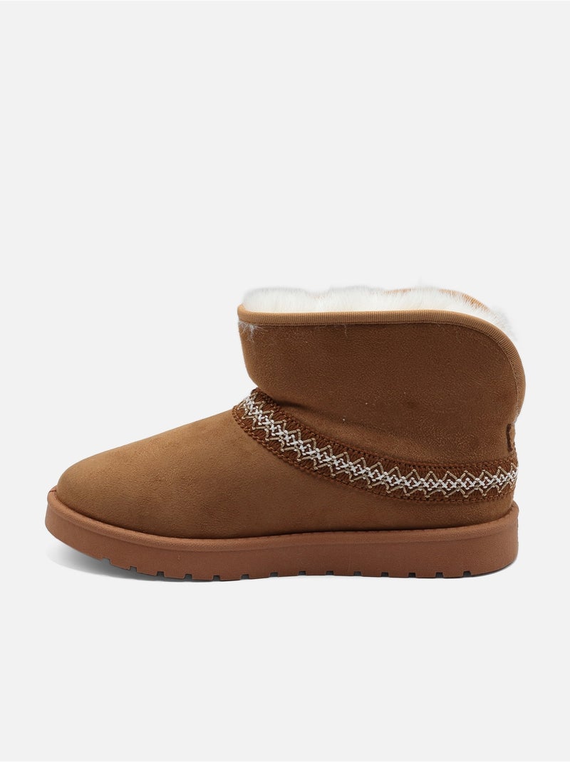 Hoge enkellaarzen Camel - Kiabi