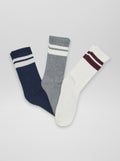 Hoge gebreide sokken - Setje van 3 paar BLAUW - Kiabi