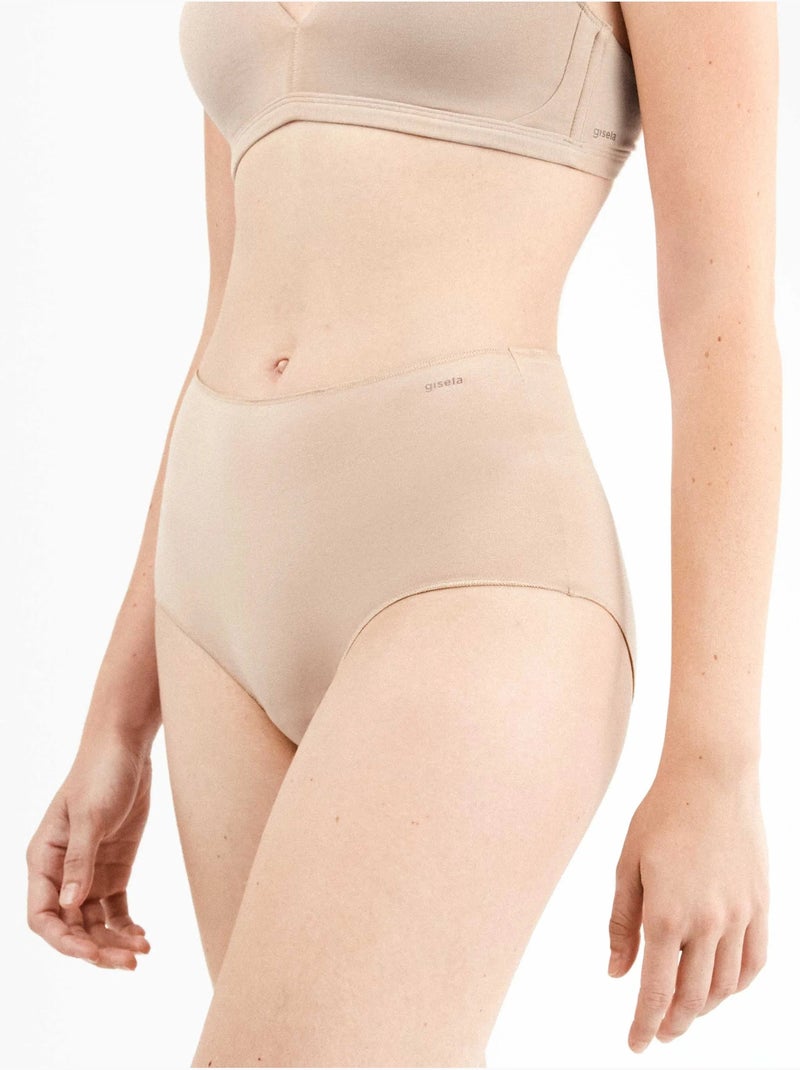 Hoge katoenen slip Roze - Kiabi