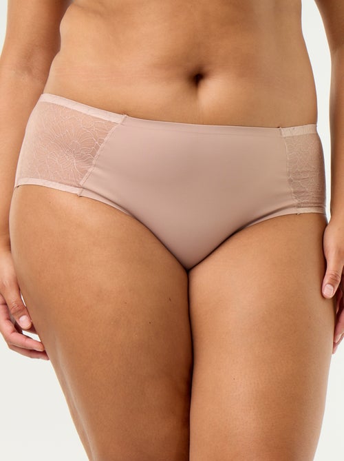 Hoge microvezel slip met kant - Kiabi Hoge microvezel slip met kant - Kiabi