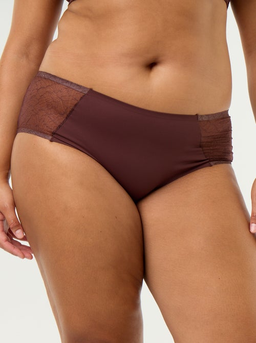 Hoge microvezel slip met kant - Kiabi Hoge microvezel slip met kant - Kiabi
