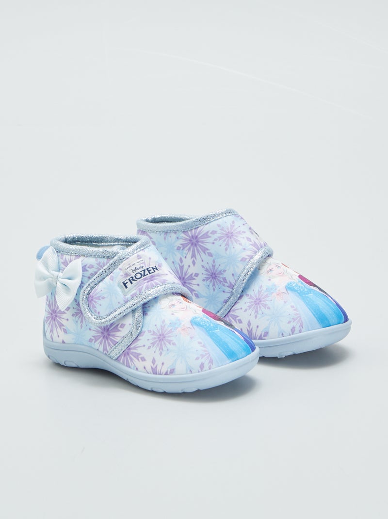 Hoge pantoffels met klittenband 'Frozen' BLAUW - Kiabi